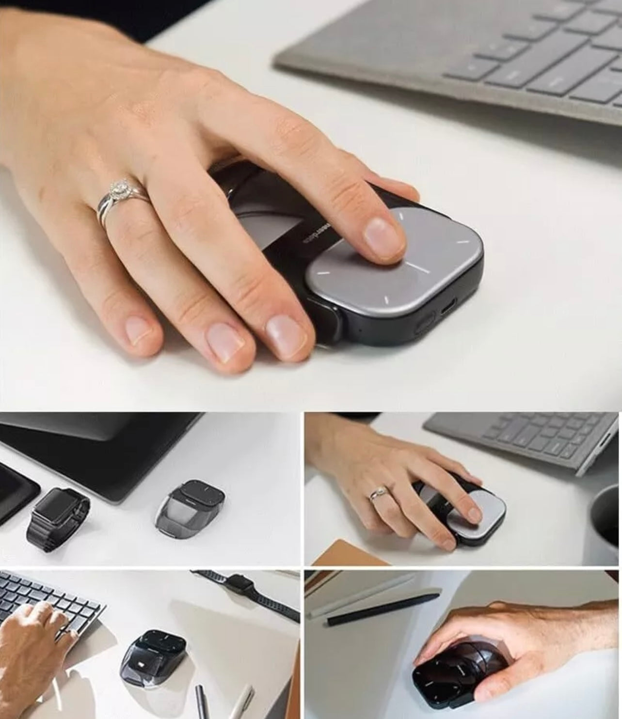 desktop Split Air Mouse with AI Voice, Wireless Bluetooth Laser Pointer and Recording - storedevanci