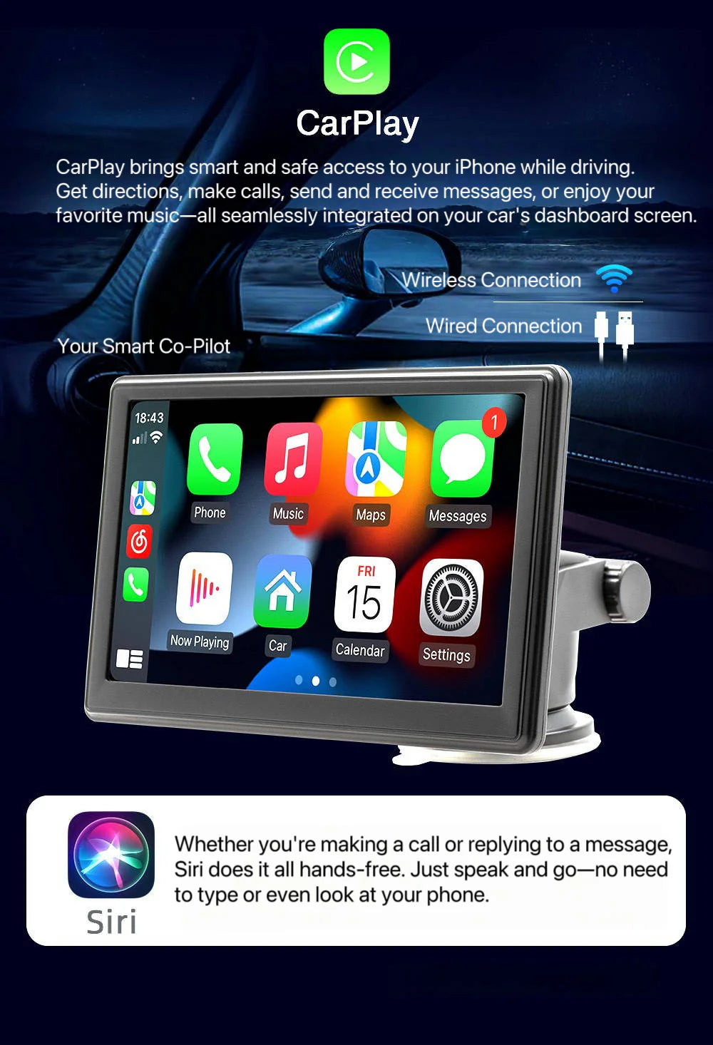 DriveSync 7 – Wireless CarPlay & Android Auto Screen - storedevanci
