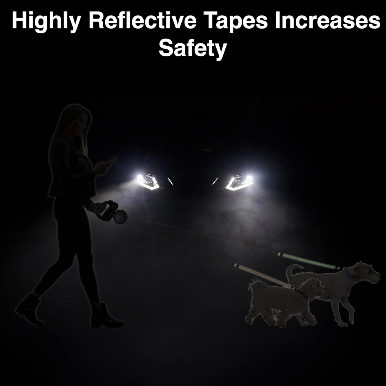 Portable Rotating Pet Leash for 2 Dogs, Double End Leash, Light Retractable Roulette, Walking Supplies - storedevanci