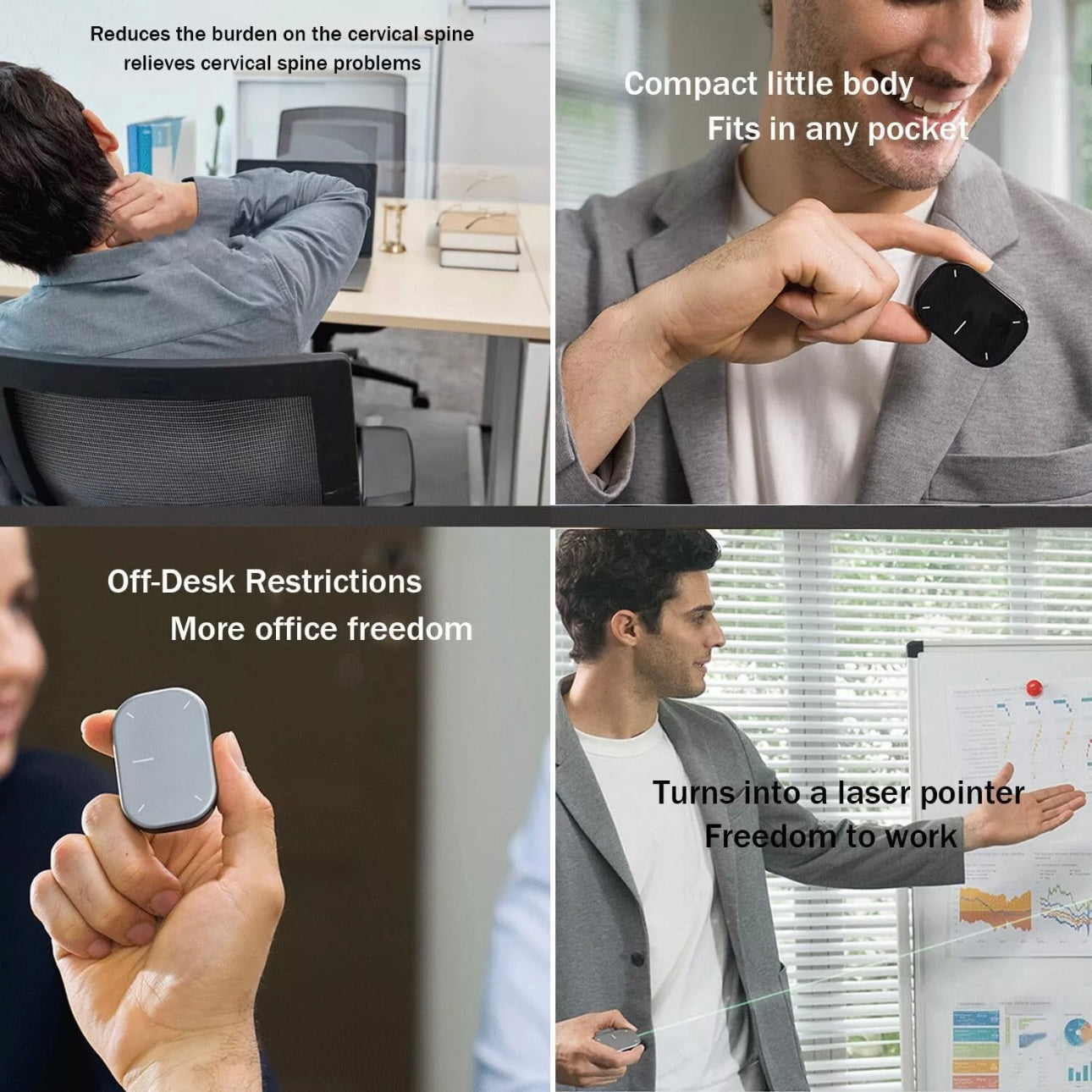 desktop Split Air Mouse with AI Voice, Wireless Bluetooth Laser Pointer and Recording - storedevanci