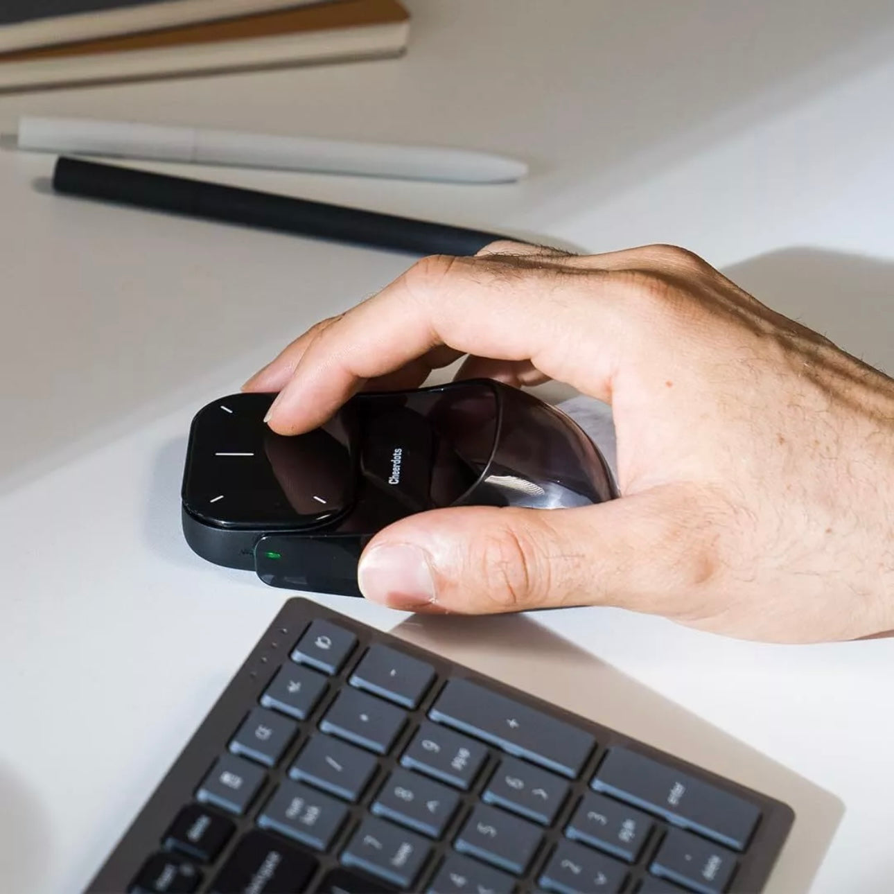 desktop Split Air Mouse with AI Voice, Wireless Bluetooth Laser Pointer and Recording - storedevanci