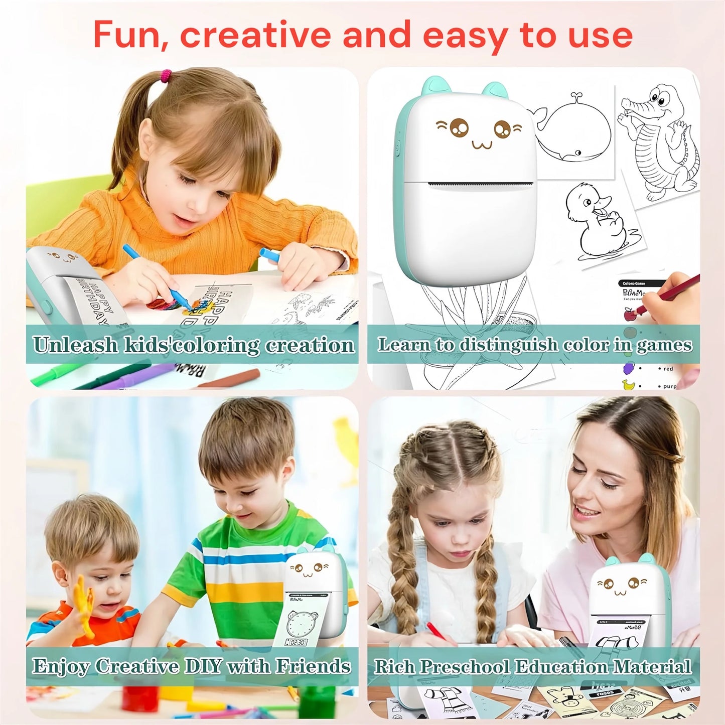 Portable Mini Thermal Printer | Bluetooth 58mm Label & Photo Printer - storedevanci