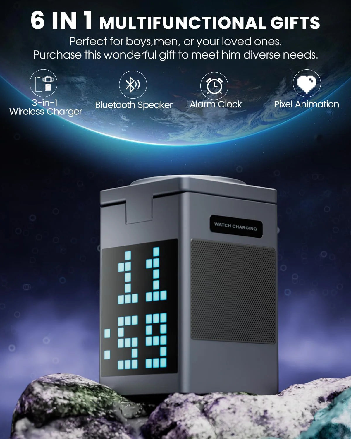 Pixel Charger 6 in 1 Bluetooth Speaker & Charging Station