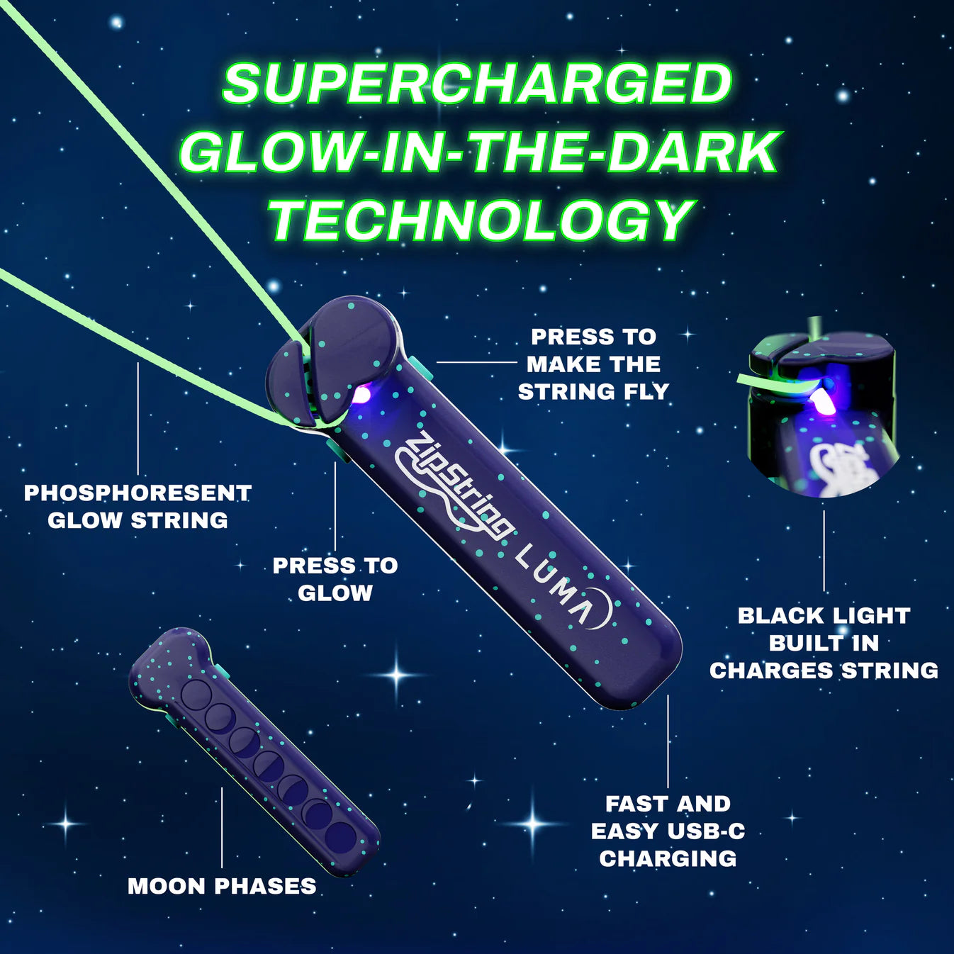 Zip String Luma-Glow In The Dark - storedevanci