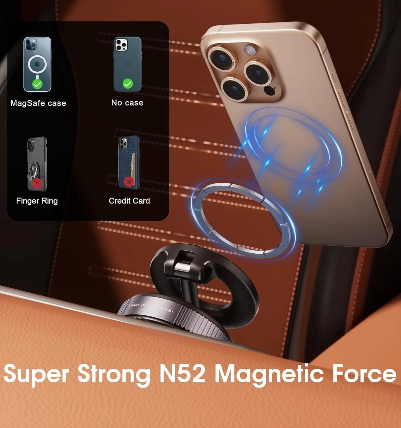 Snanlen 360° Magnetic Suction Phone Mount - The Ultimate Hands-Free Holder - storedevanci