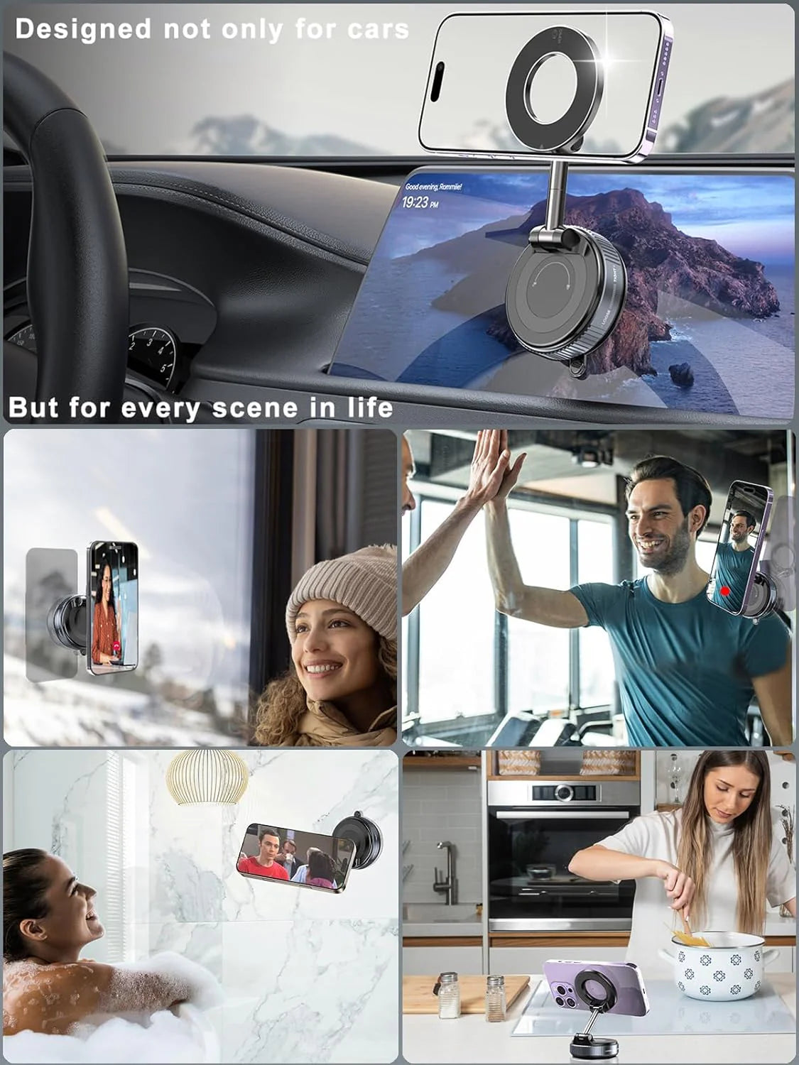 Snanlen 360° Magnetic Suction Phone Mount - The Ultimate Hands-Free Holder - storedevanci