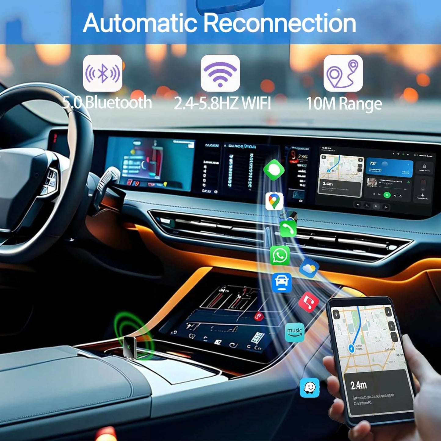 Wireless CarPlay Adapter _ Wireless for CarPlay & Android Auto - storedevanci