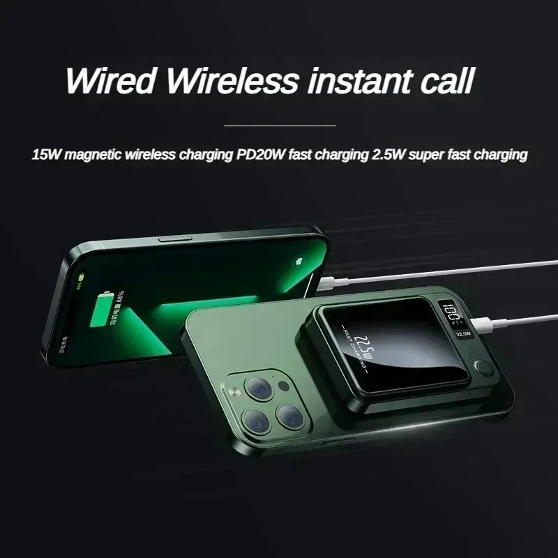 Magnetic Wireless 100,000mAh Power Bank 22.5W Fast Charger for iPhone, Huawei, Samsung - storedevanci