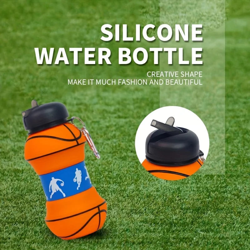 Basketball Shape Collapsible Portable Water Bottles