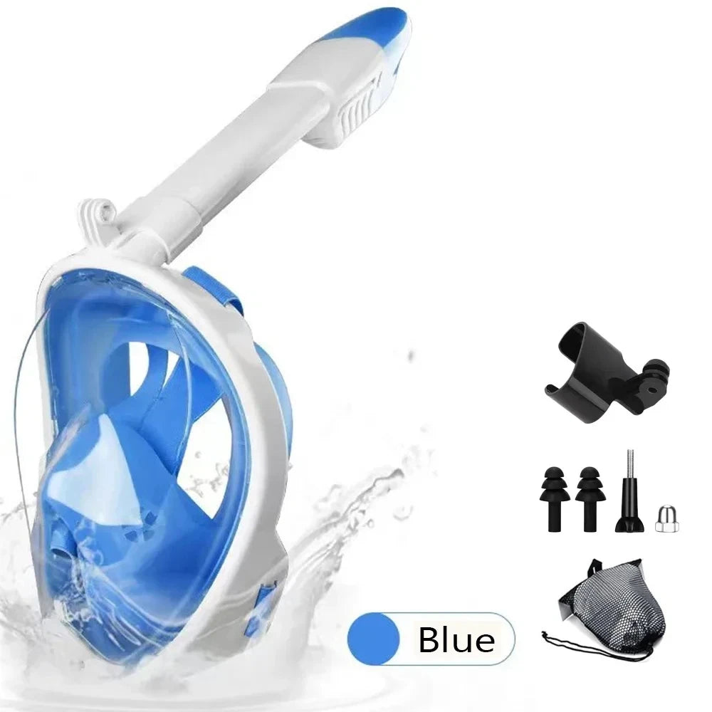 Full Face Snorkeling Mask Set for Kids & Adults - Anti-Fog, Safe Breathing, Scuba Diving Respirator - storedevanci