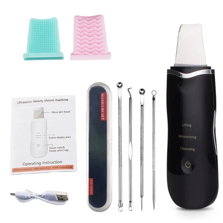 Electric Ultrasonic Skin Scrubber – Face Spatula for Blackhead Removal & Facial Lifting