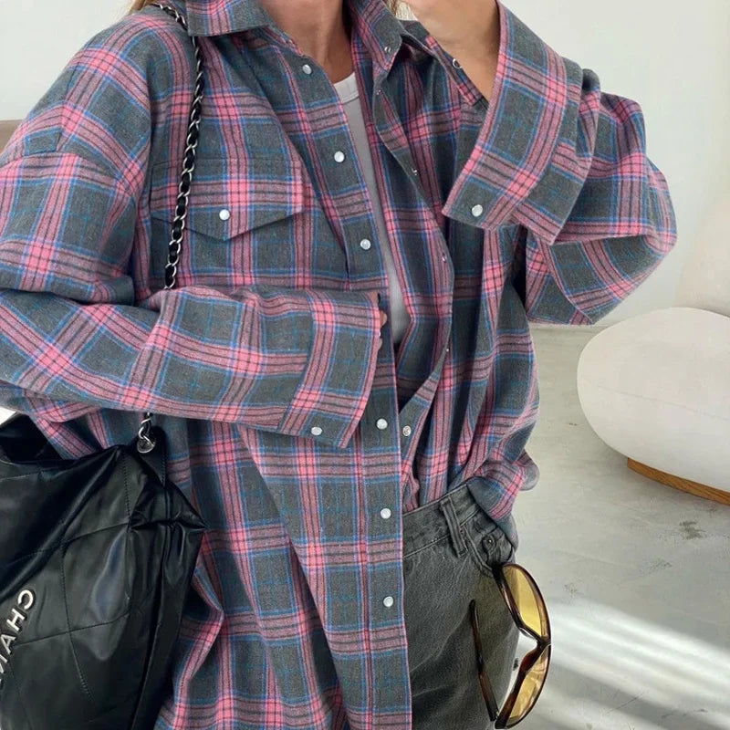 Women Vintage Long Sleeve Fashion Shirt