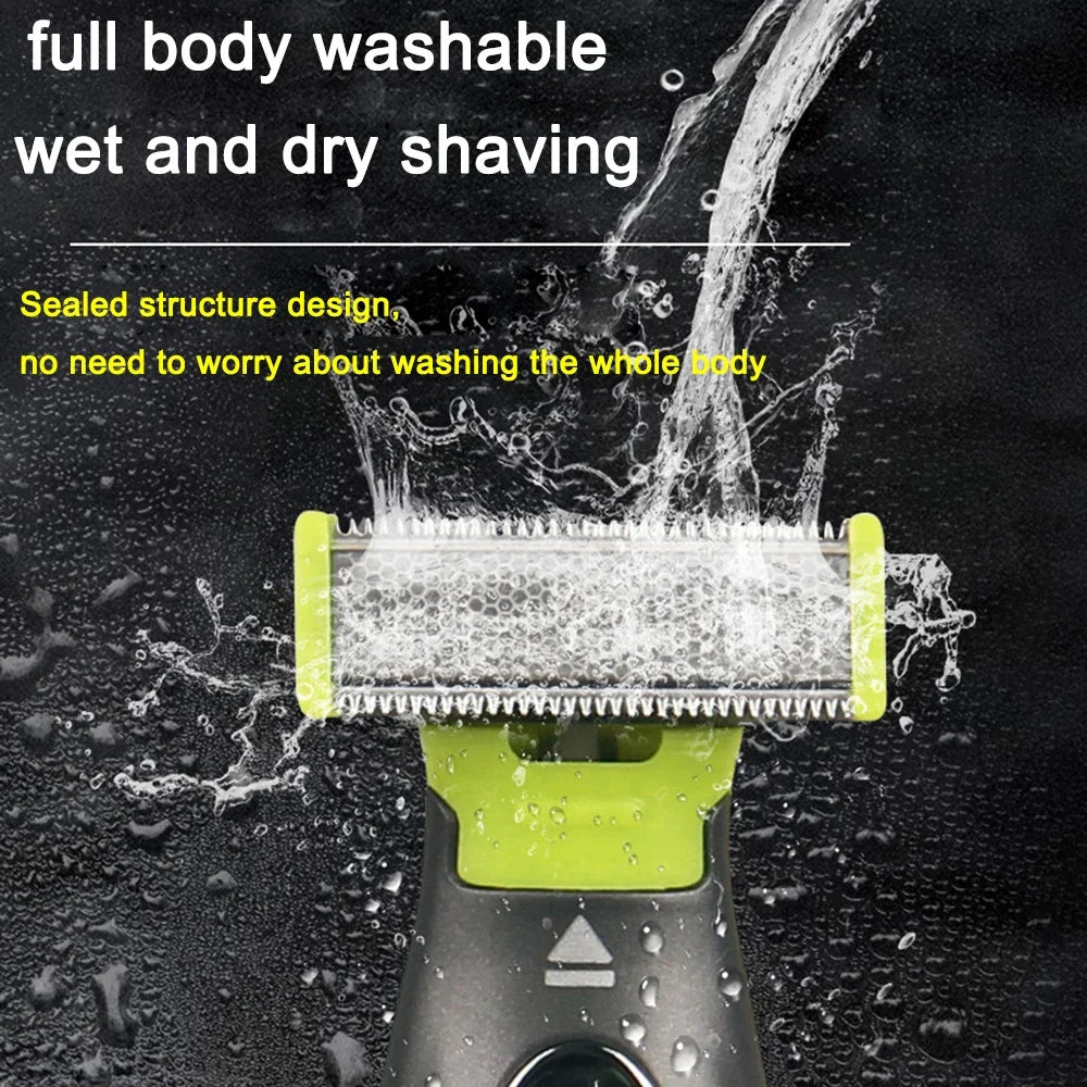 Washable Rechargeable Electric Shaver & Body Trimmer for Men