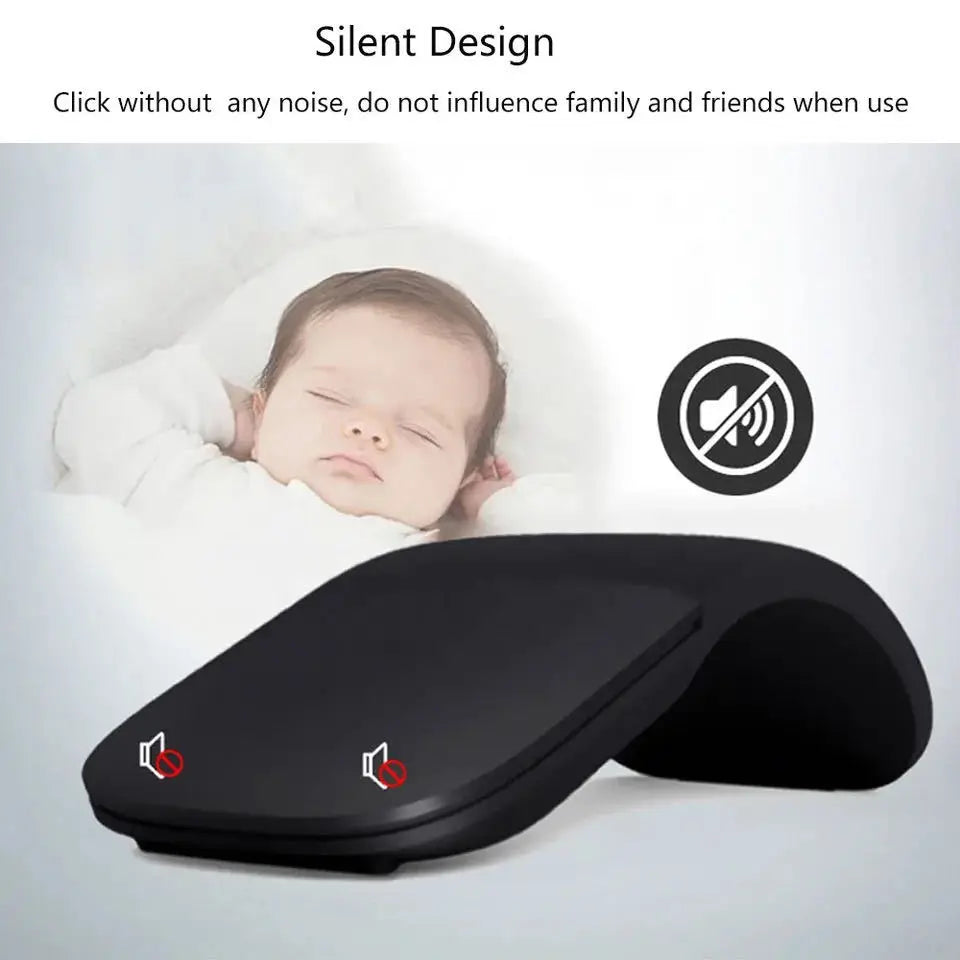 Ultra-Thin Bluetooth 4.0 Foldable Wireless Mouse – 1600 DPI, Mute & Portable for Laptop & Office