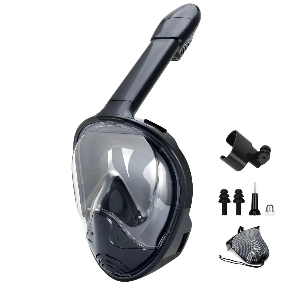 Full Face Snorkeling Mask Set for Kids & Adults - Anti-Fog, Safe Breathing, Scuba Diving Respirator - storedevanci