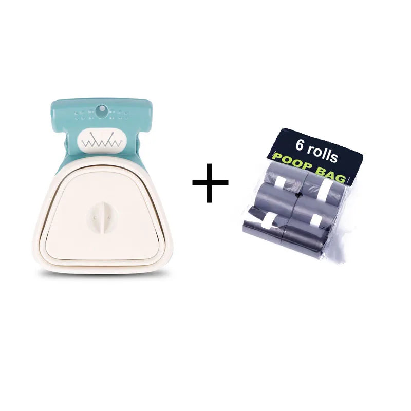 Dog Pet Travel Foldable Pooper Scooper With 1 Roll Decomposable bags Poop Scoop Clean Pick Up Excreta Cleaner - storedevanci