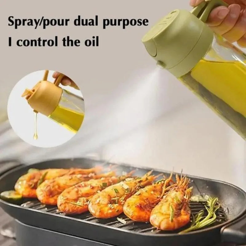 Automatic Olive Oil Sprayer & Seasoning Organizer - 470ML Bottle for Cooking - storedevanci