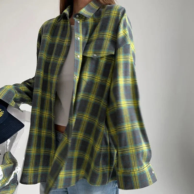 Women Vintage Long Sleeve Fashion Shirt