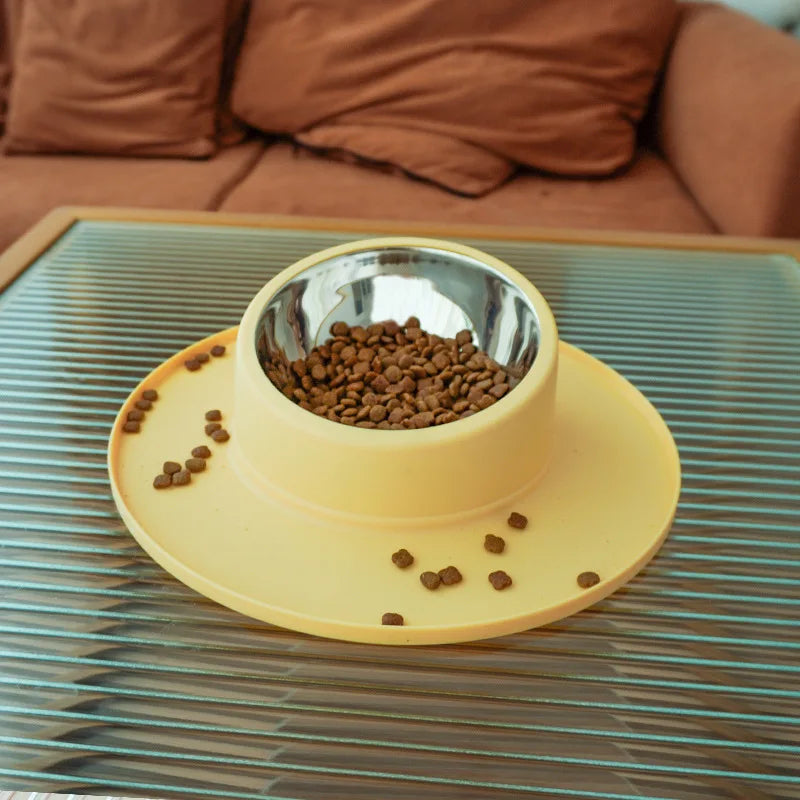 Anti-Spill Silicone & Stainless Steel Pet Bowl Set for Dogs and Cats - storedevanci