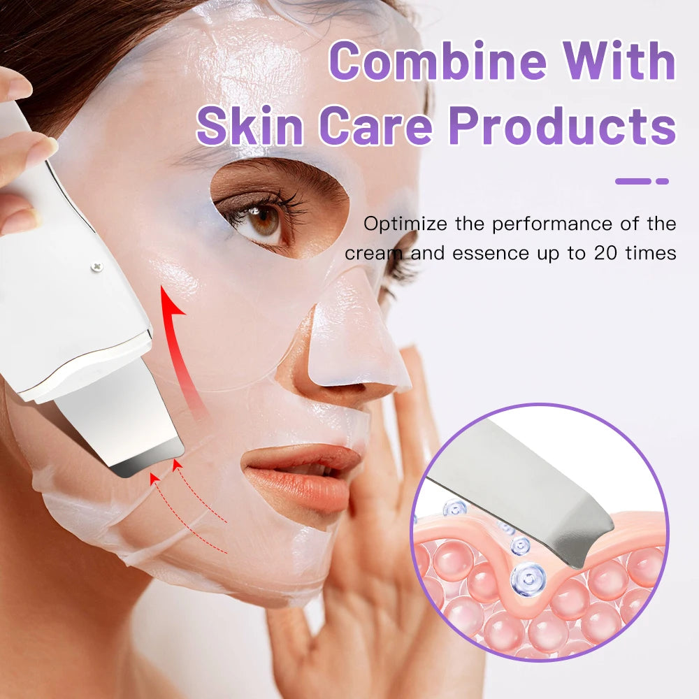 Electric Ultrasonic Skin Scrubber – Face Spatula for Blackhead Removal & Facial Lifting