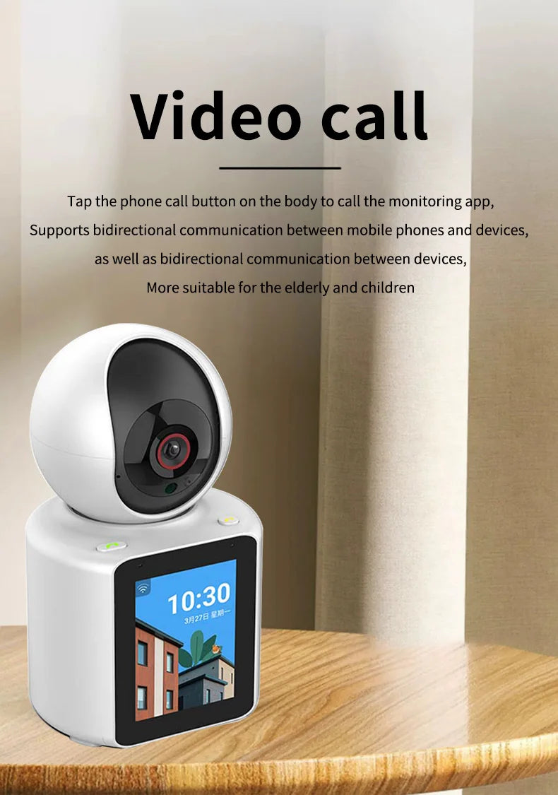 Intelligent WiFi Video Call Camera: 2.8" IPS Screen, FHD 1080P, Two-Way Audio & Voice Assistant - storedevanci