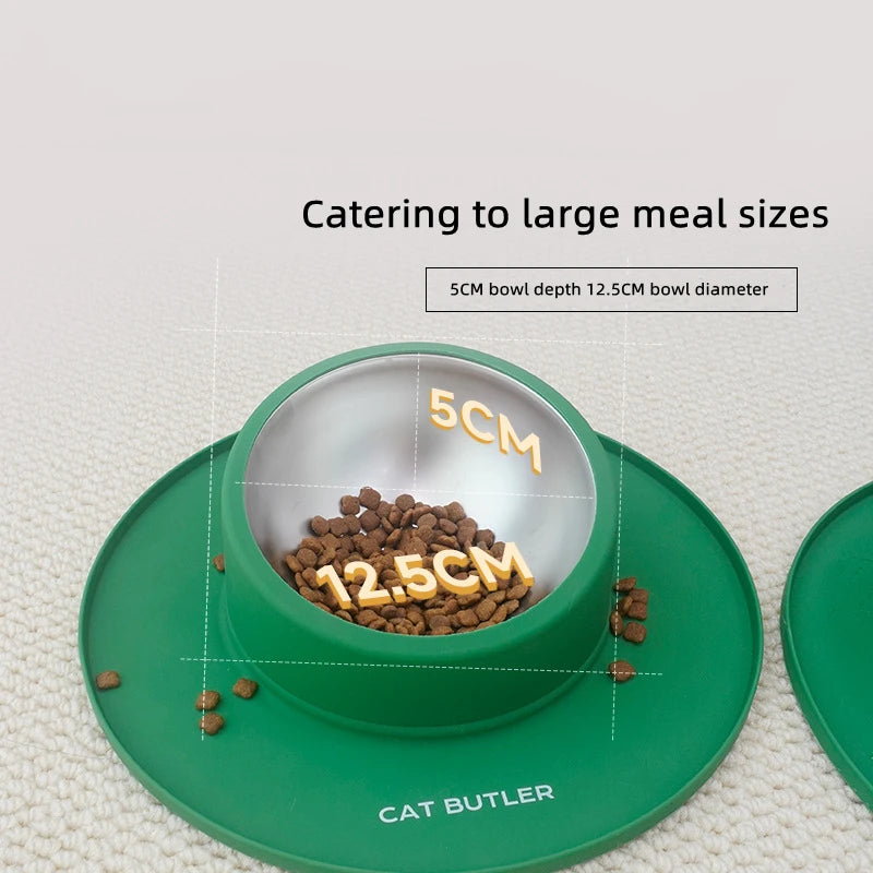 Anti-Spill Silicone & Stainless Steel Pet Bowl Set for Dogs and Cats - storedevanci
