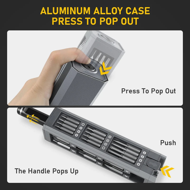 Galacok S6 Max Electric Screwdriver Set – 42 Magnetic Bits, 5 Torque Settings for iPhone, PC & Camera - storedevanci