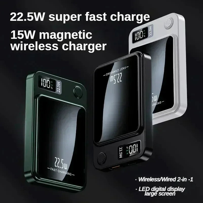 Magnetic Wireless 100,000mAh Power Bank 22.5W Fast Charger for iPhone, Huawei, Samsung - storedevanci