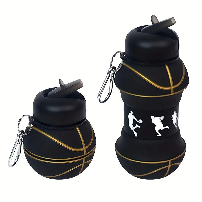 Basketball Shape Collapsible Portable Water Bottles