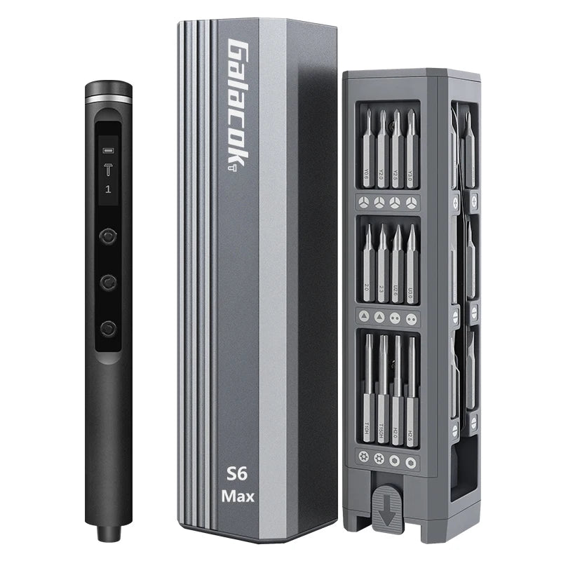 Galacok S6 Max Electric Screwdriver Set – 42 Magnetic Bits, 5 Torque Settings for iPhone, PC & Camera - storedevanci