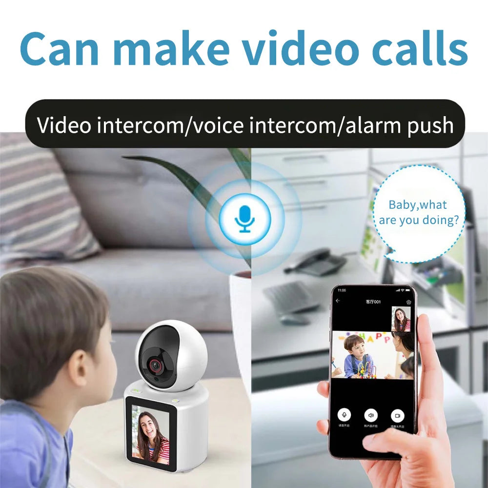 Intelligent WiFi Video Call Camera: 2.8" IPS Screen, FHD 1080P, Two-Way Audio & Voice Assistant - storedevanci