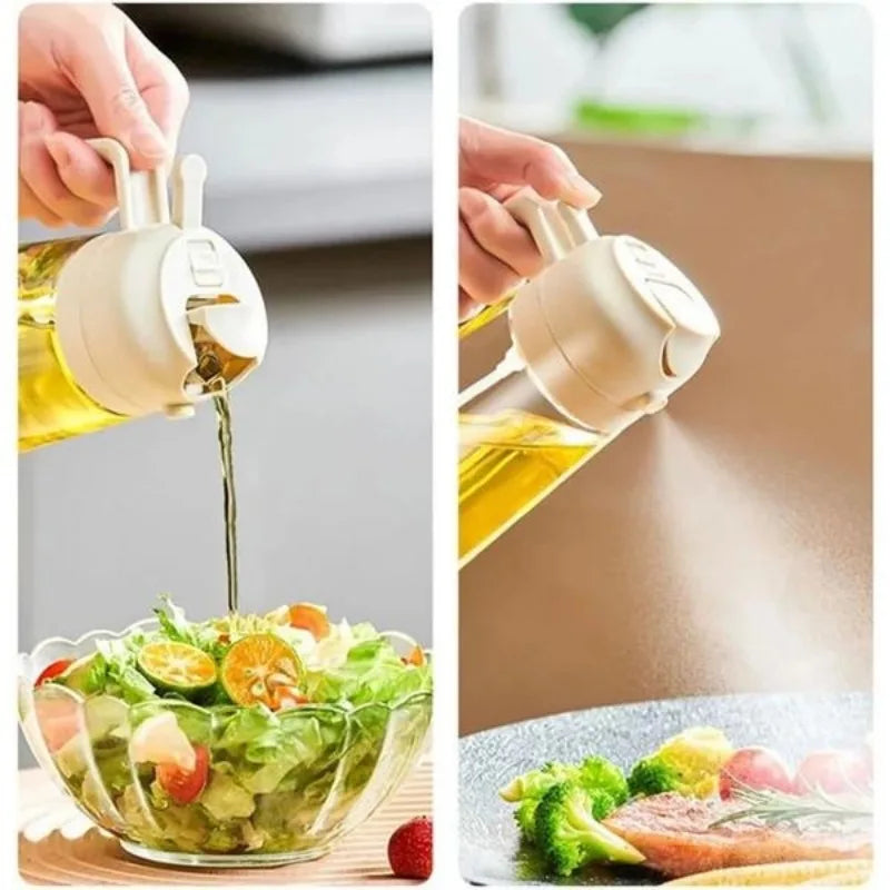 Automatic Olive Oil Sprayer & Seasoning Organizer - 470ML Bottle for Cooking - storedevanci