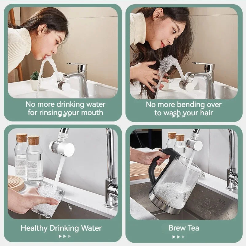 LOEPHY Faucet Filter Splash Proof Tap Water Purifier Filtration And Pressurization 720 Degree Rotating Universal Extension Nozzl - storedevanci