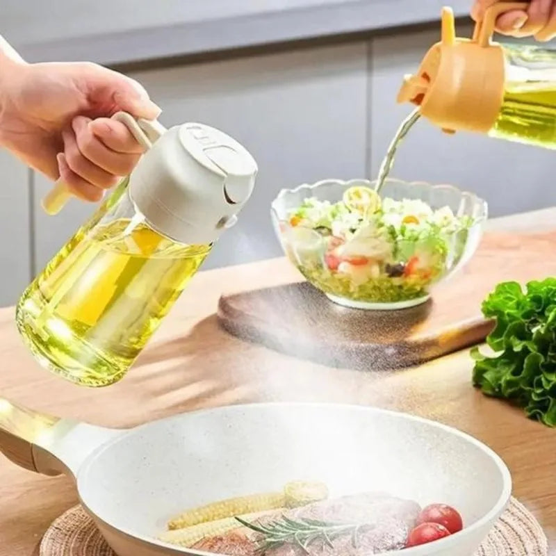 Automatic Olive Oil Sprayer & Seasoning Organizer - 470ML Bottle for Cooking - storedevanci