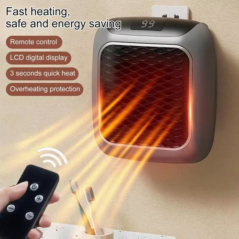 Remote Control Portable Heater Electric Hand Warmer & Wall-Mounted Space Heater for Home - storedevanci