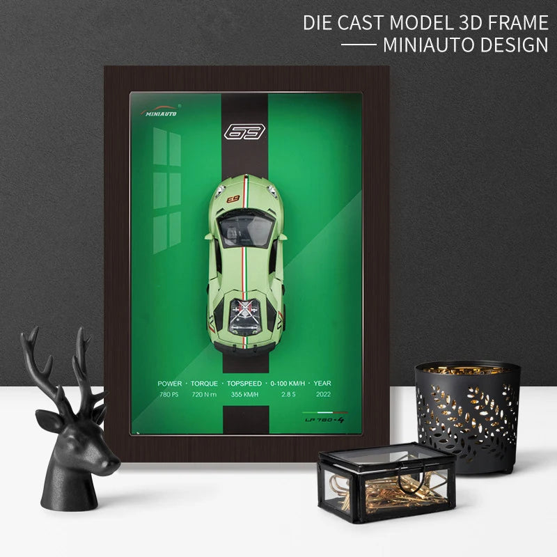 3D Alloy Metal Sports Car Model - Photo Frame & Kids' Decoration - storedevanci
