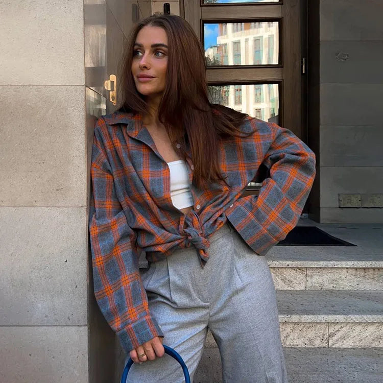 Women Vintage Long Sleeve Fashion Shirt