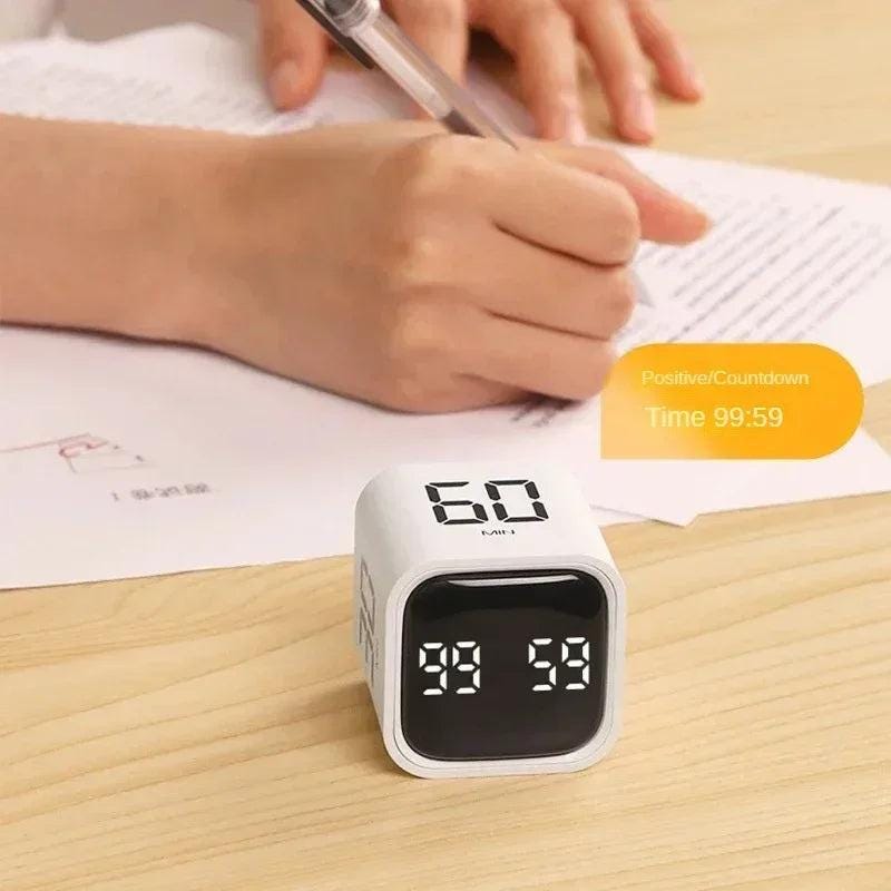Productivity Cube Timer Gravity Sensor Flipping Led Display 4 Preset Time Dual Modes Countdown Cooking Study Mini Digital Timer - storedevanci