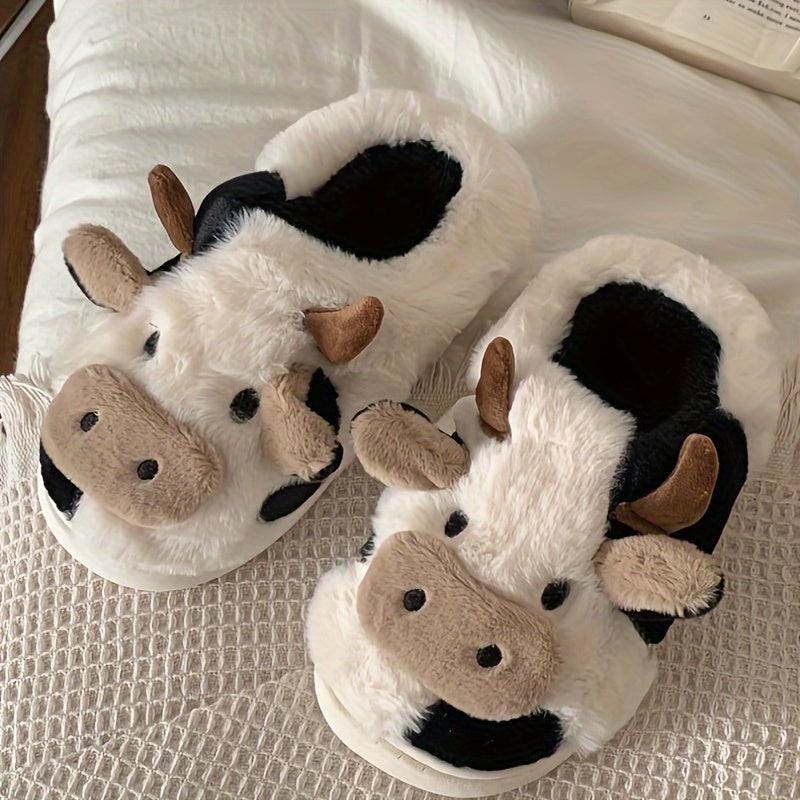 Cozy Cow Print Slippers - Ultra-Soft Slip-On Comfort - storedevanci