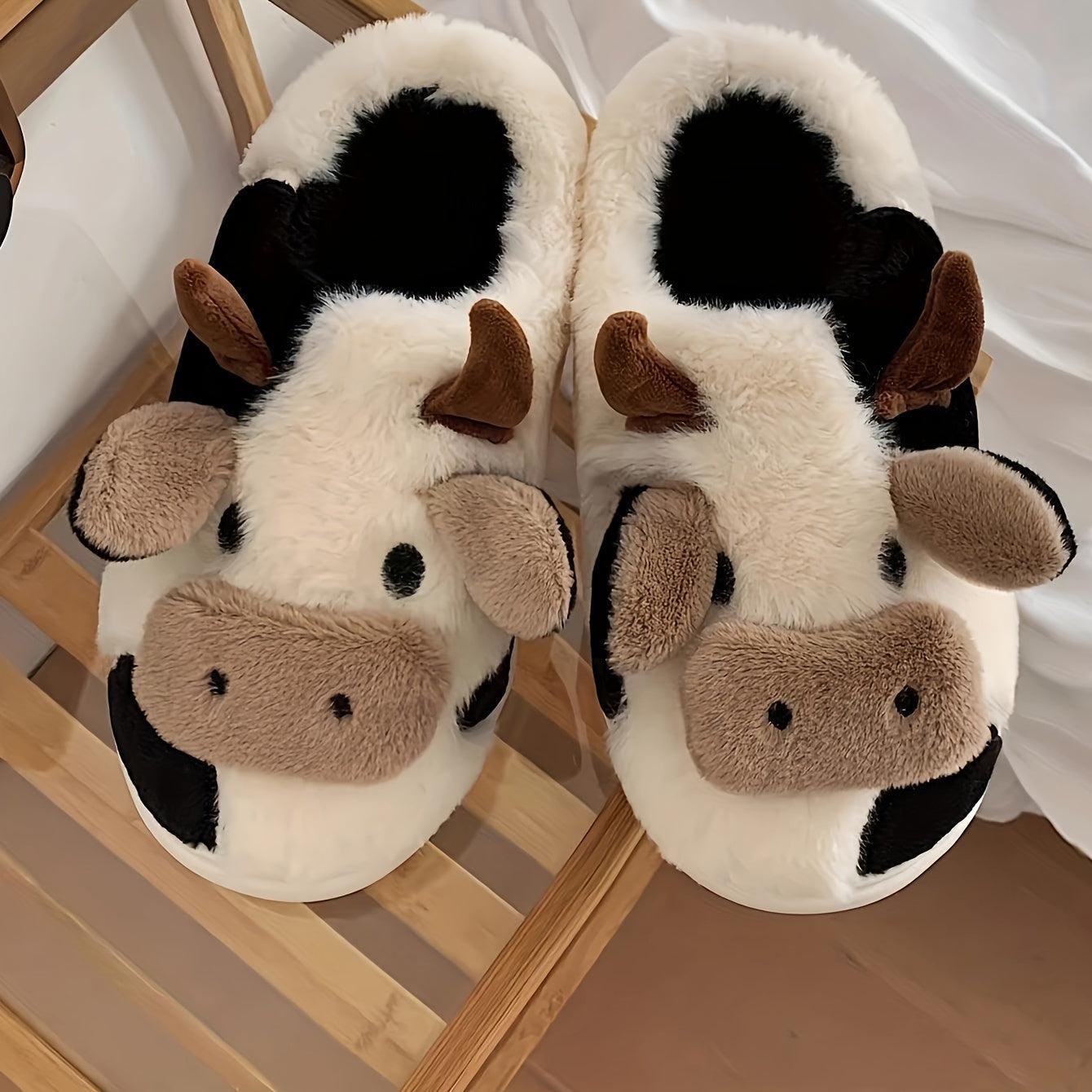 Cozy Cow Print Slippers - Ultra-Soft Slip-On Comfort - storedevanci