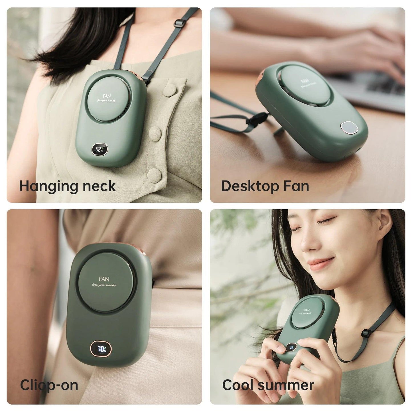 Vissko Portable Hanging Neck Fan Mini Fans With Adjustable Lanyard Bladeless Usb Rechargeable Sports Cooling Fan - storedevanci