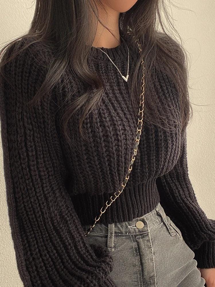 Devanci Loose Vintage Harajuku Lantern Long Sleeve Women Sweater - storedevanci