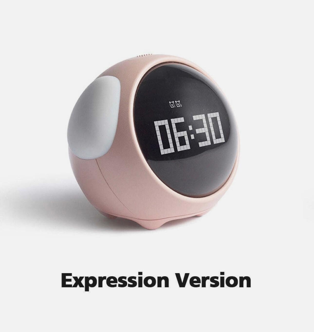 Night Light Cute Expression Alarm Clock Child Alarm Clock Voice Controlled Light Multifunctional For Home Thermometer - storedevanci