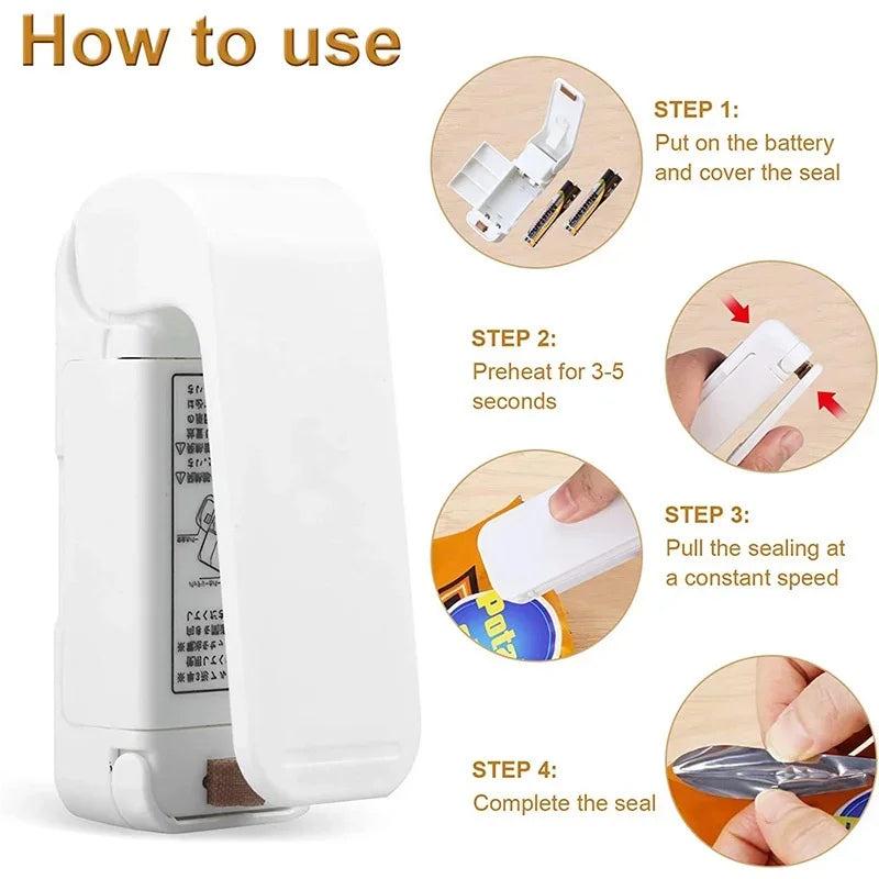 Mini Heat Bag Sealing Machine Package Sealer Bags Thermal Plastic Food Bag Closure Portable Sealer Food Packaging Heat Sealer - storedevanci