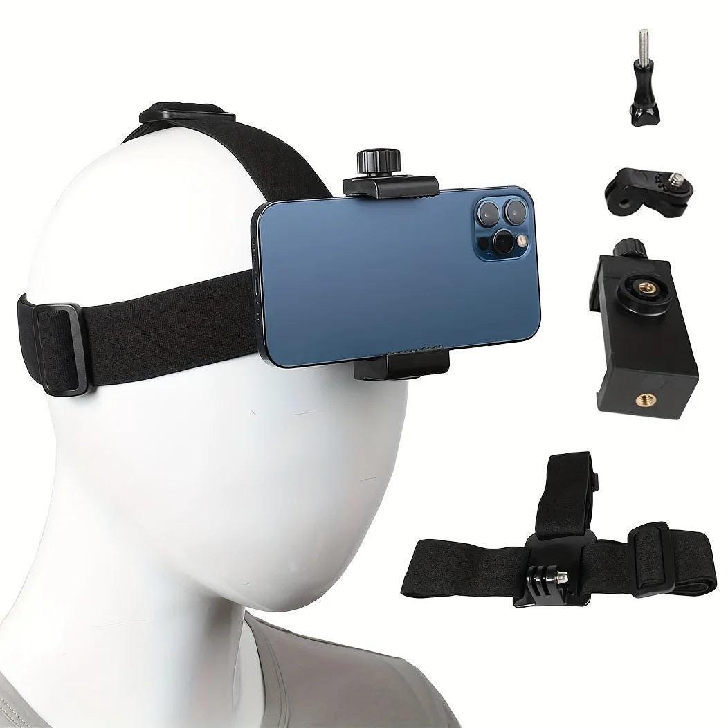 Head-Mounted Smartphone & Action Camera Holder For First-Person View: Perfect For Gopro, Dji Action, And Iphone 13 - storedevanci