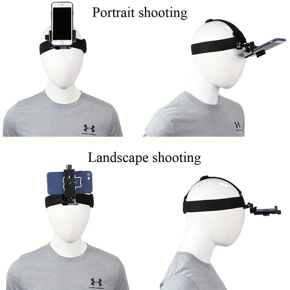 Head-Mounted Smartphone & Action Camera Holder For First-Person View: Perfect For Gopro, Dji Action, And Iphone 13 - storedevanci