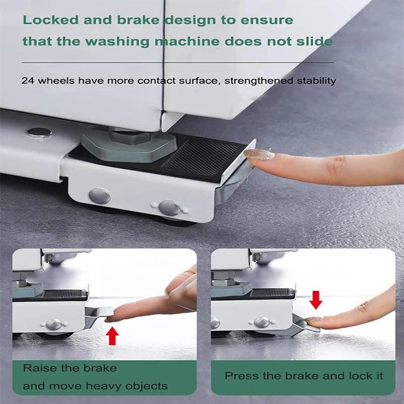 Washing Machine Stand Movable Refrigerator Raised Base Mobile Roller Bracket Wheel Bathroom Kitchen Accessories Home Appliance - storedevanci