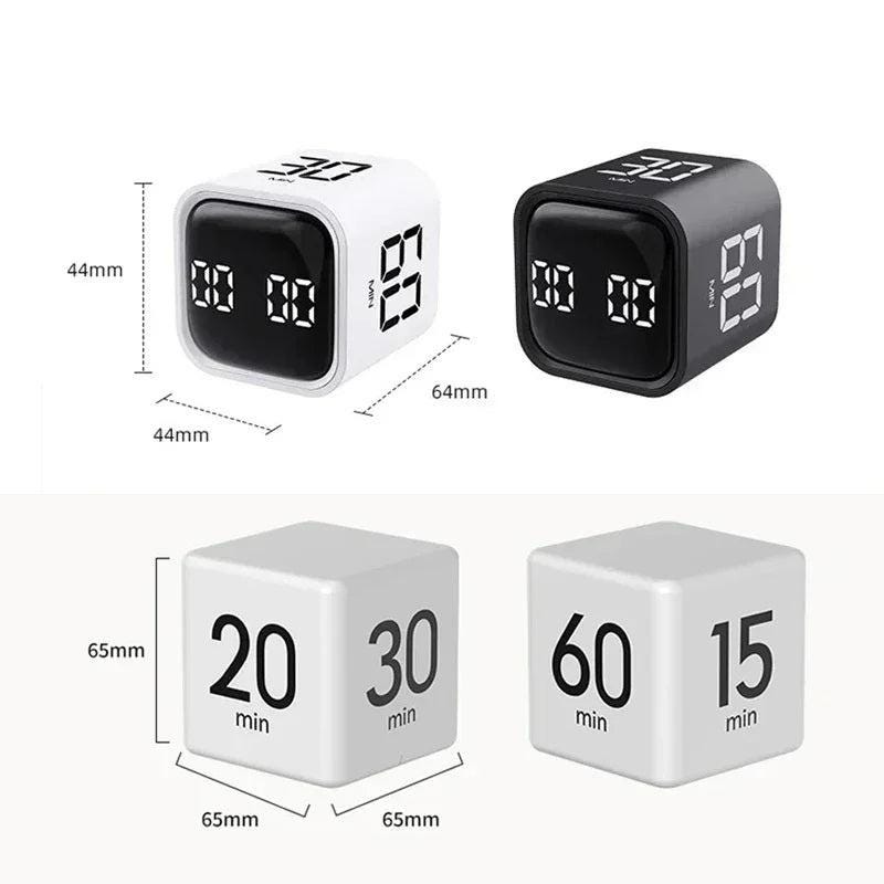 Productivity Cube Timer Gravity Sensor Flipping Led Display 4 Preset Time Dual Modes Countdown Cooking Study Mini Digital Timer - storedevanci