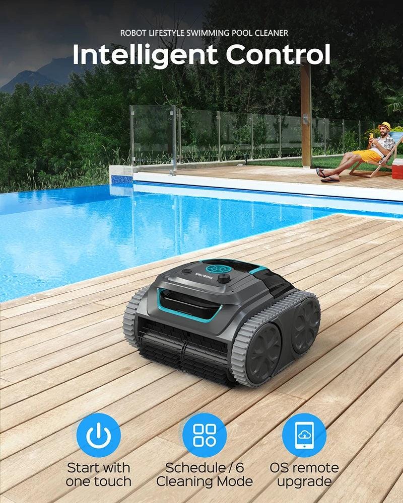 Robot Pool Cleaner - Cordless, App Control, 6400Mah Battery, Route Planning For All Surfaces - storedevanci