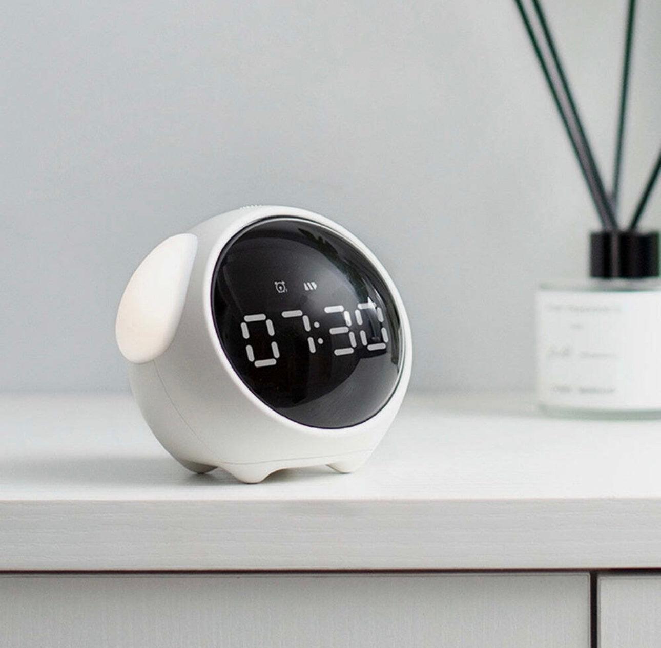 Night Light Cute Expression Alarm Clock Child Alarm Clock Voice Controlled Light Multifunctional For Home Thermometer - storedevanci